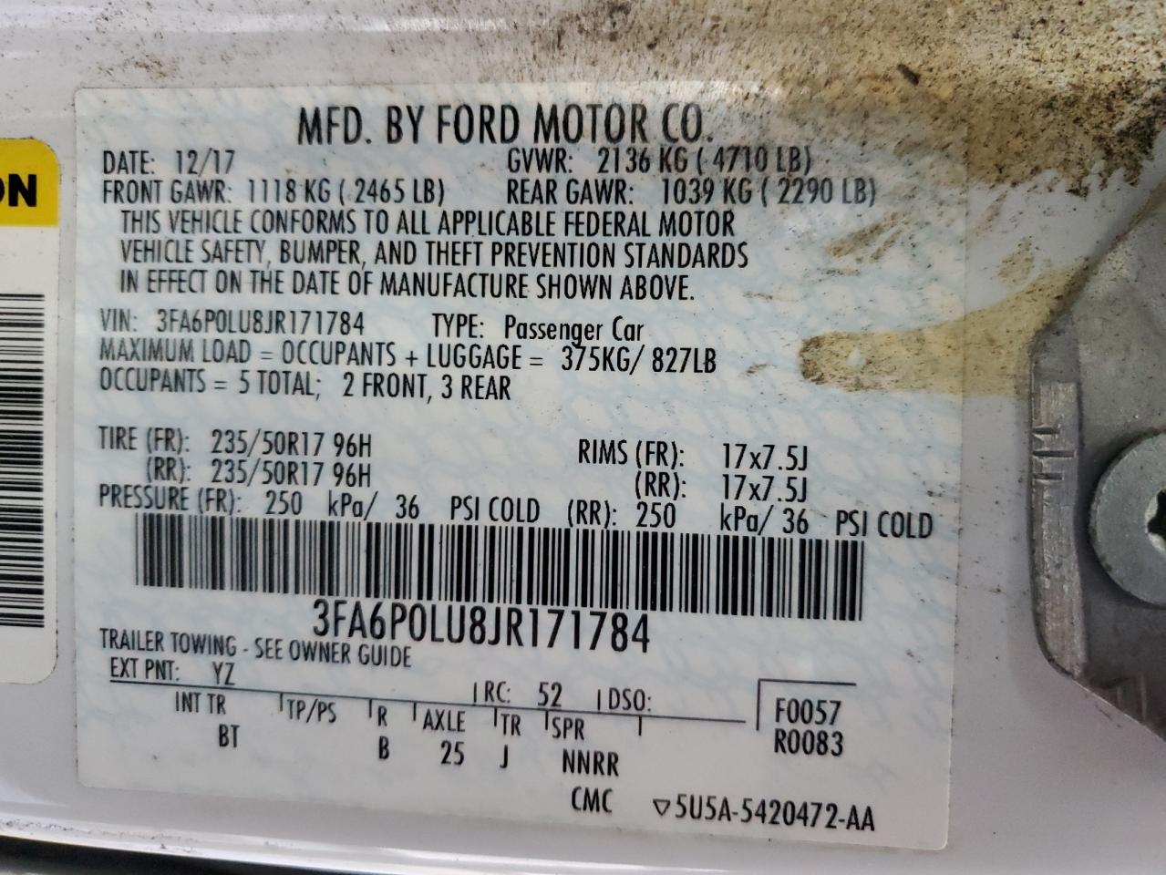 2018 FORD FUSION