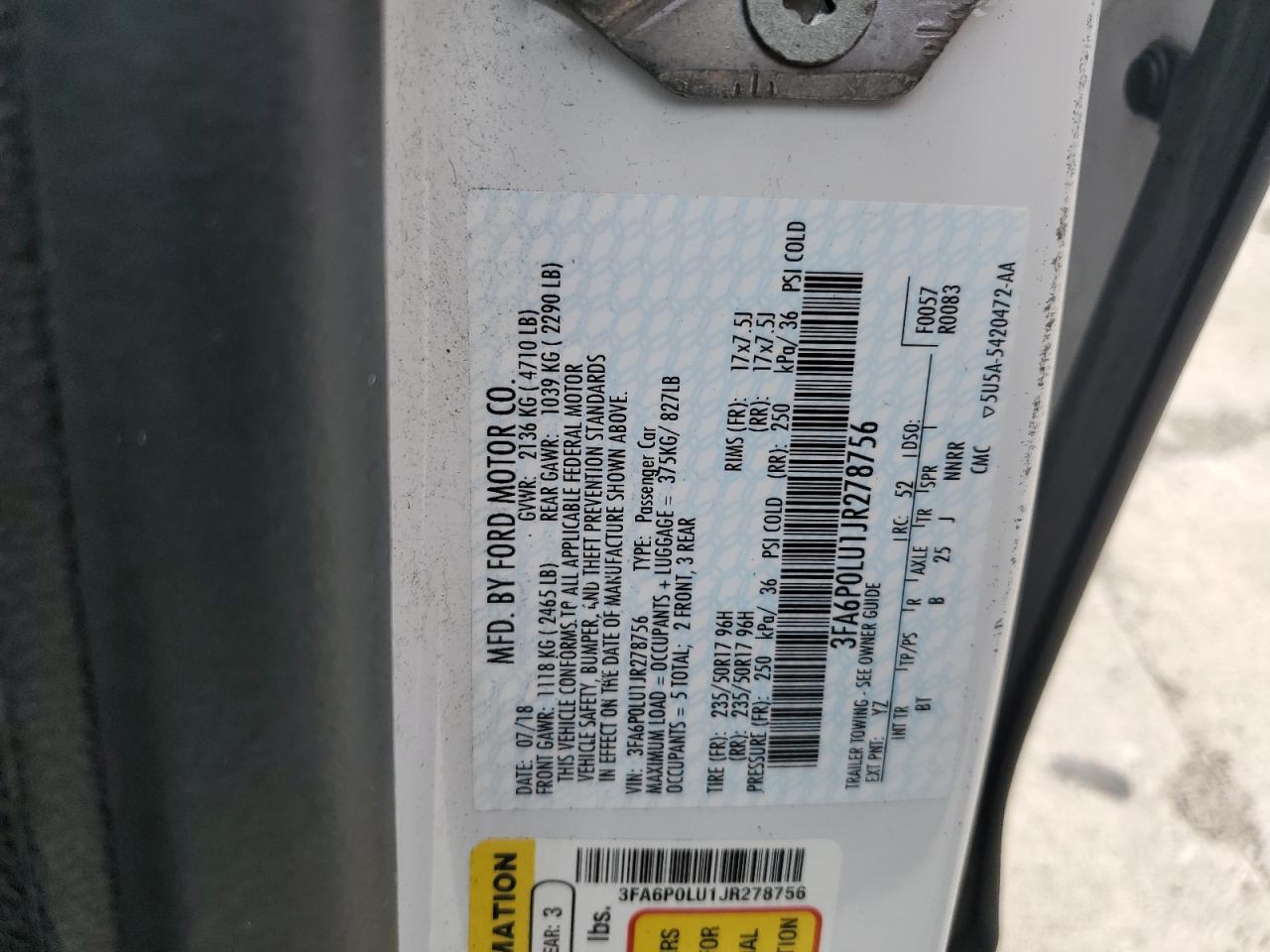 2018 FORD FUSION