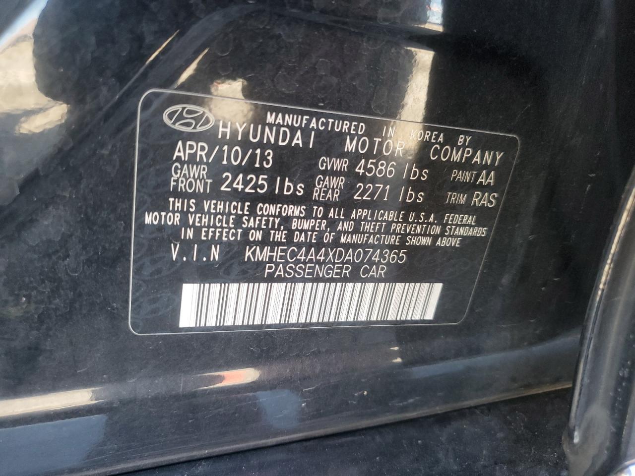2013 HYUNDAI SONATA
