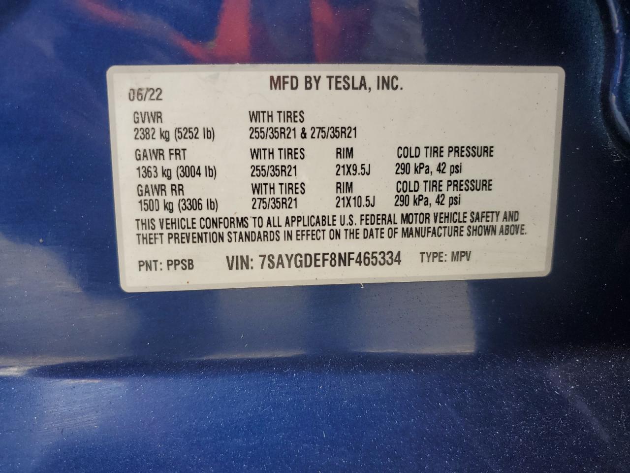 2022 TESLA MODEL Y