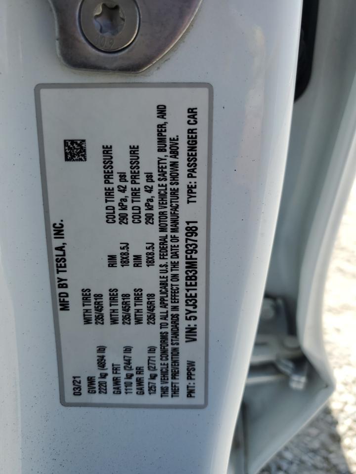 2021 TESLA MODEL 3