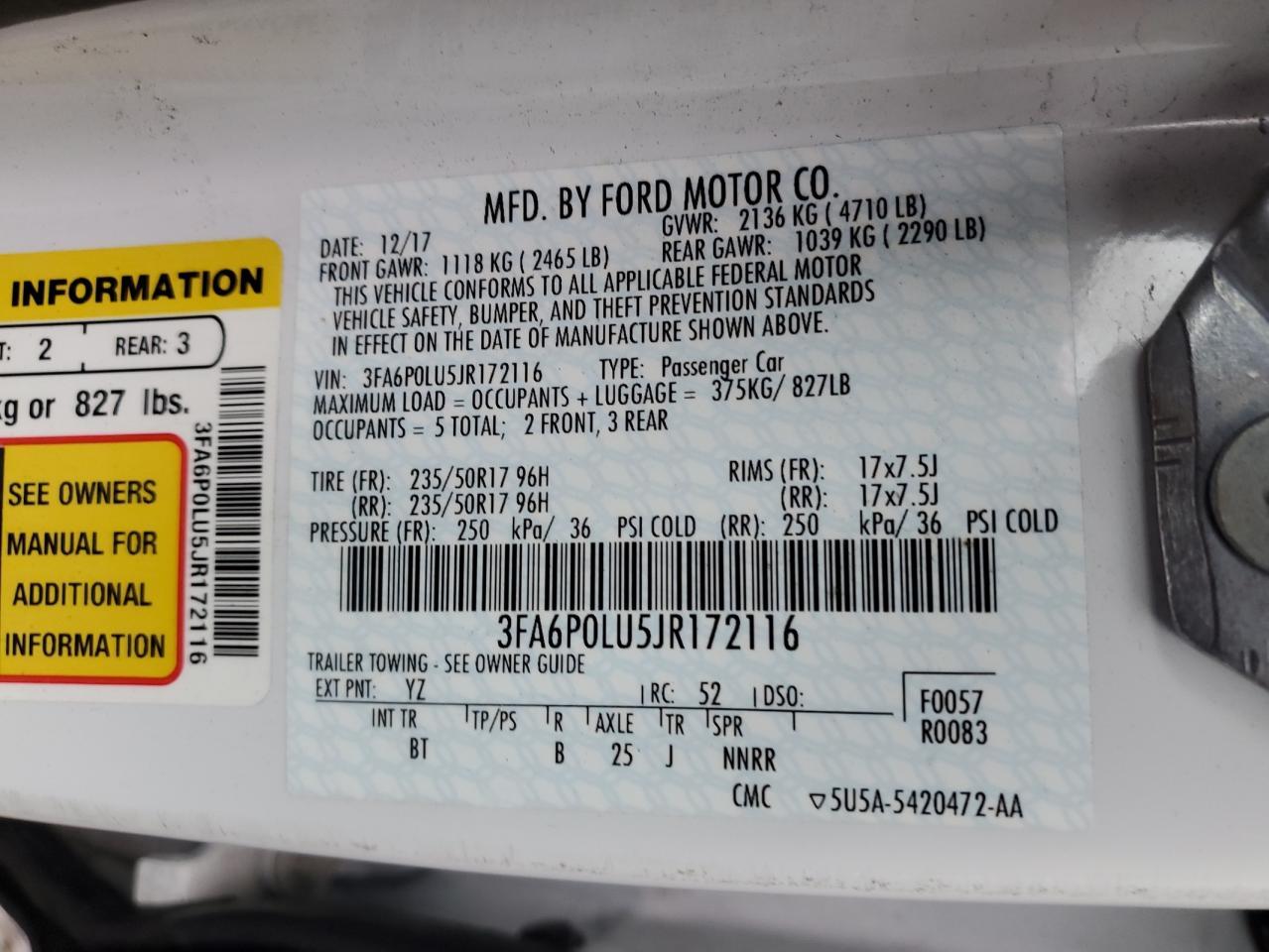 2018 FORD FUSION