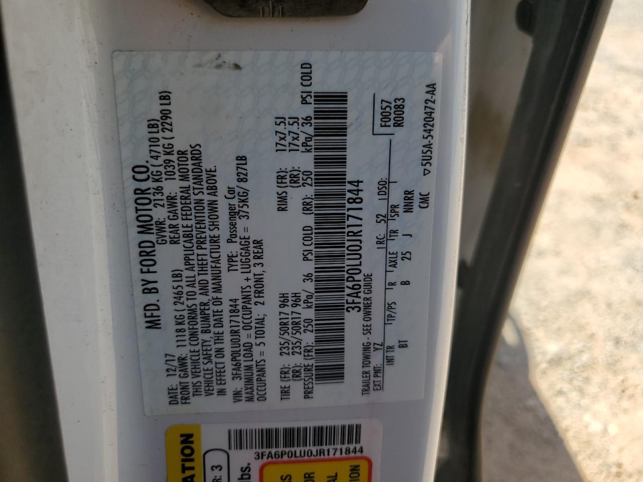 2018 FORD FUSION