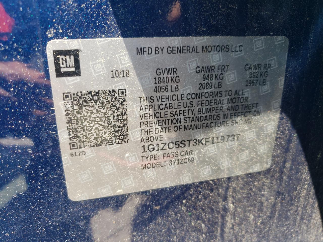 2019 CHEVROLET MALIBU