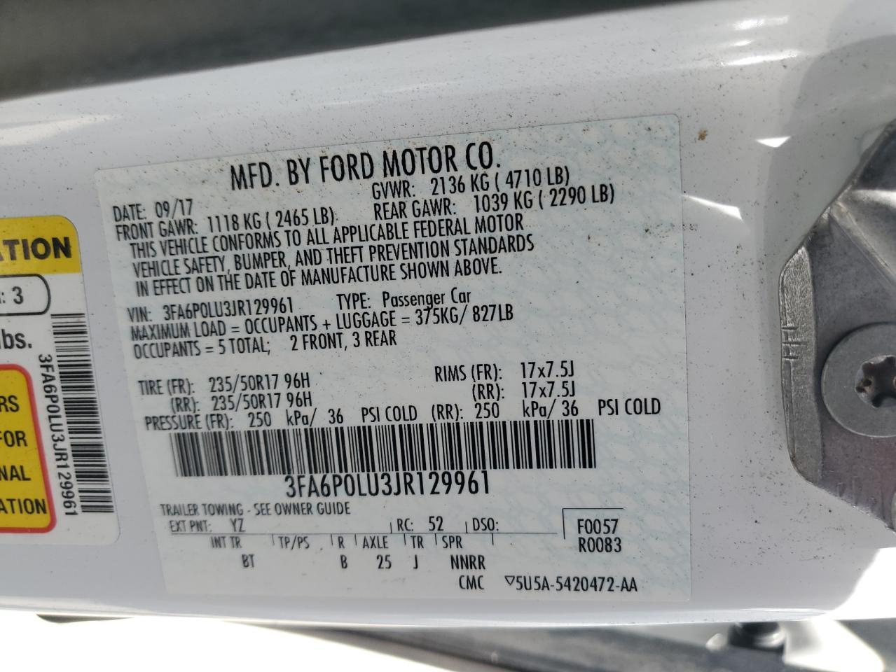 2018 FORD FUSION