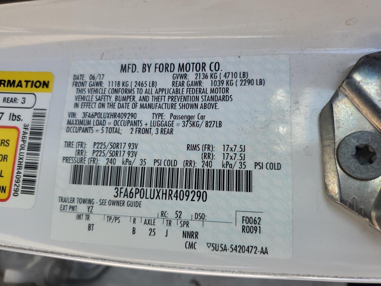 2017 FORD FUSION
