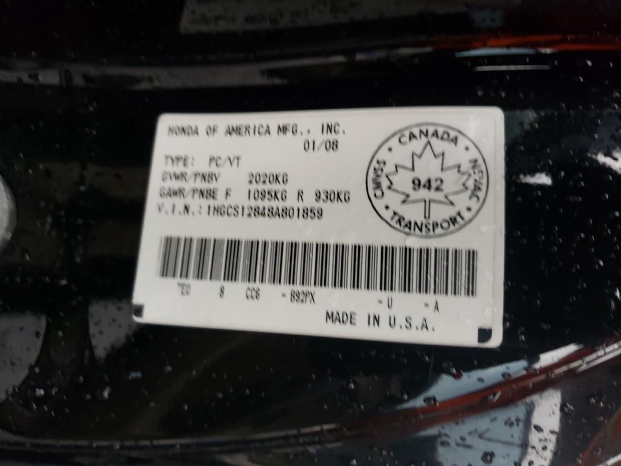 2008 HONDA ACCORD