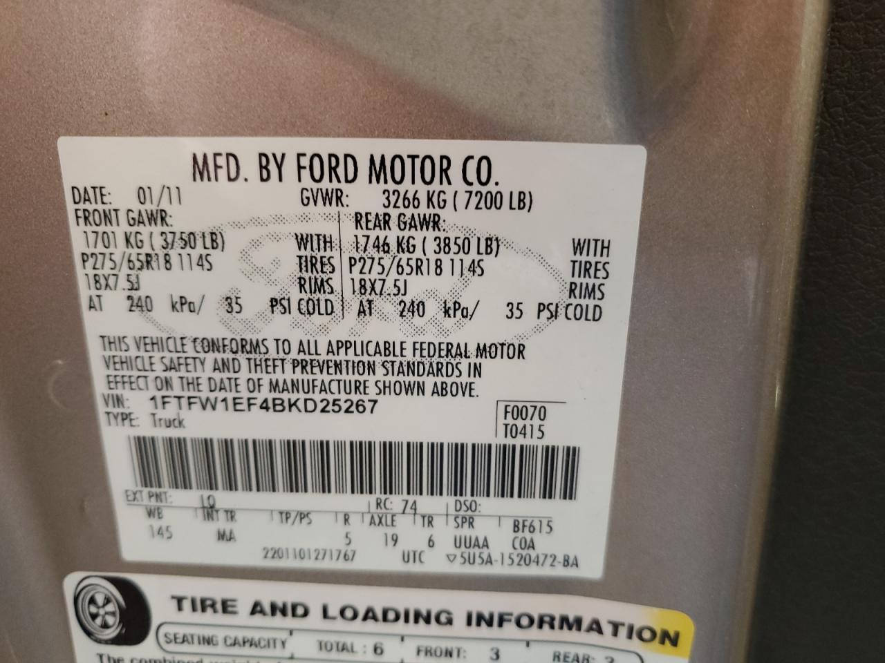 2011 FORD F-150