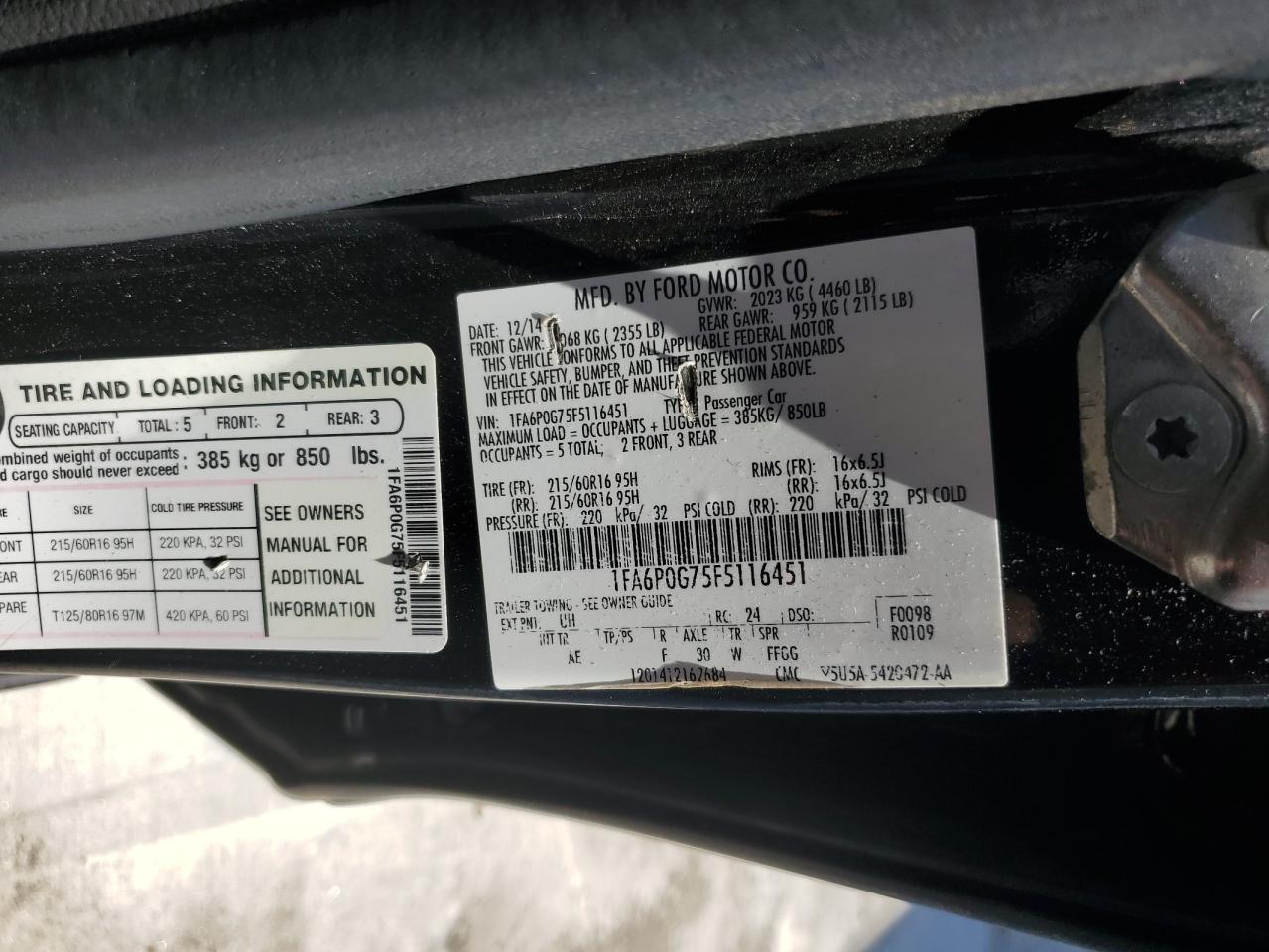 2015 FORD FUSION