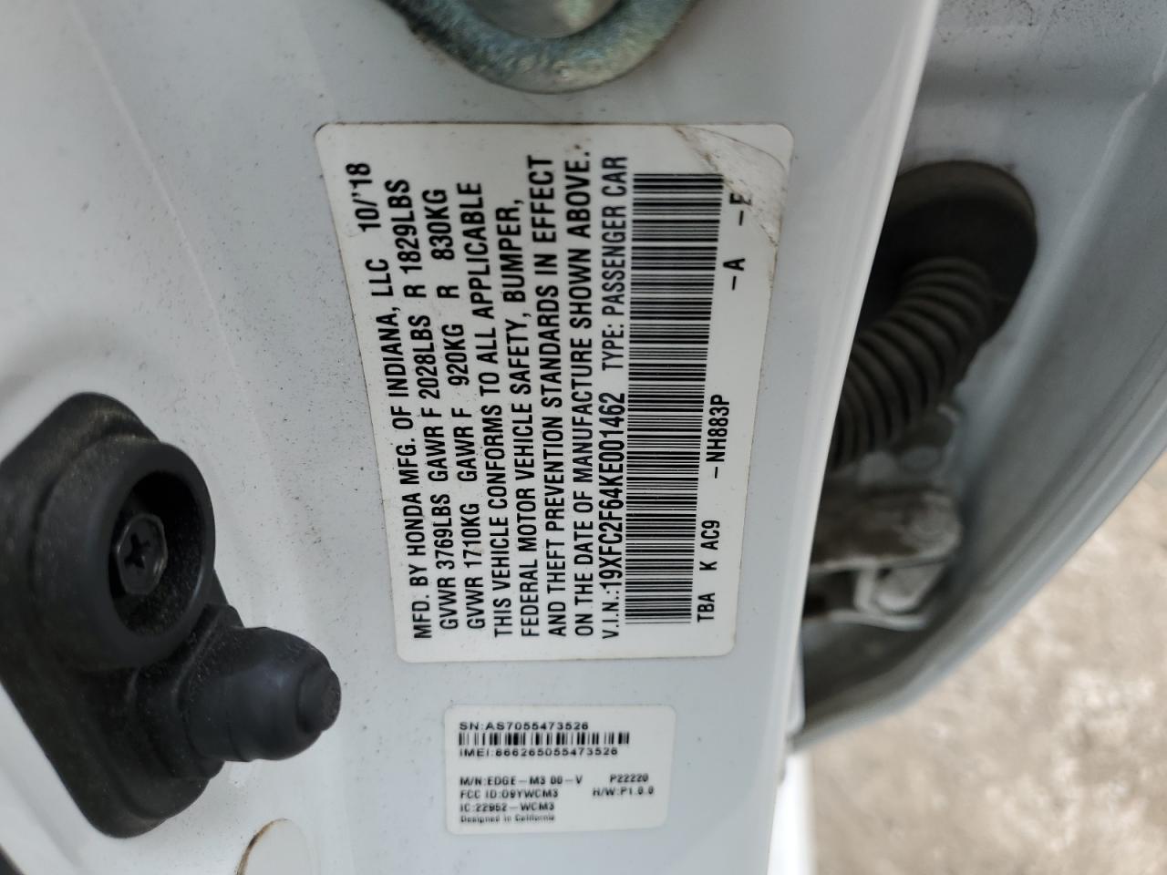 2019 HONDA CIVIC