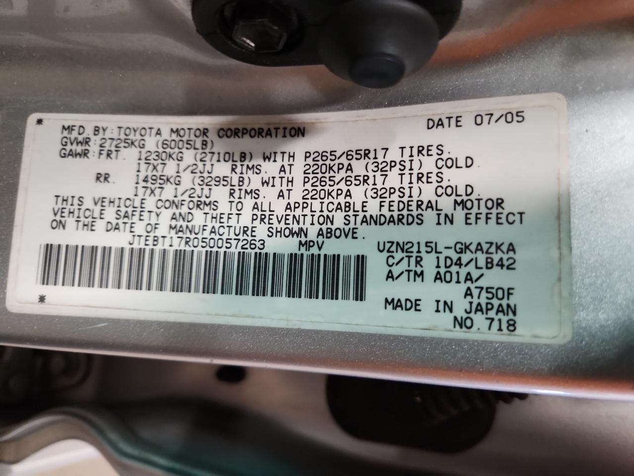 2005 TOYOTA 4Runner
