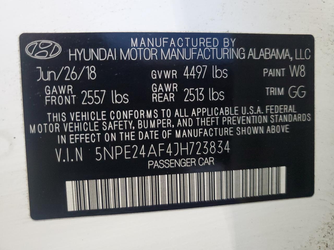 2018 HYUNDAI SONATA