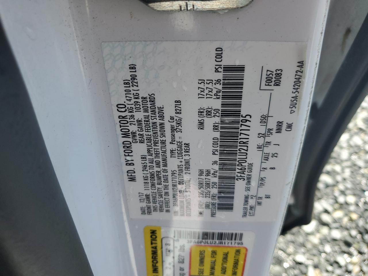 2018 FORD FUSION