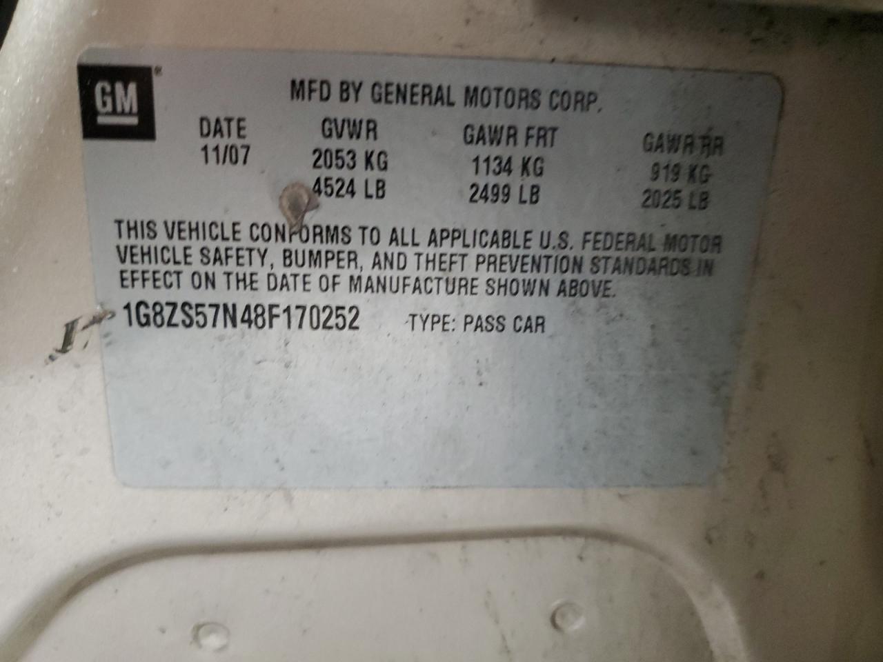 2008 SATURN Aura