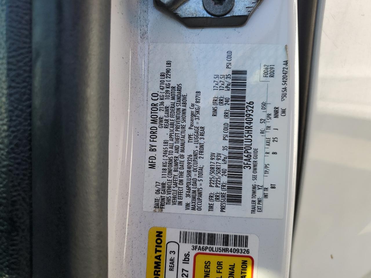 2017 FORD FUSION