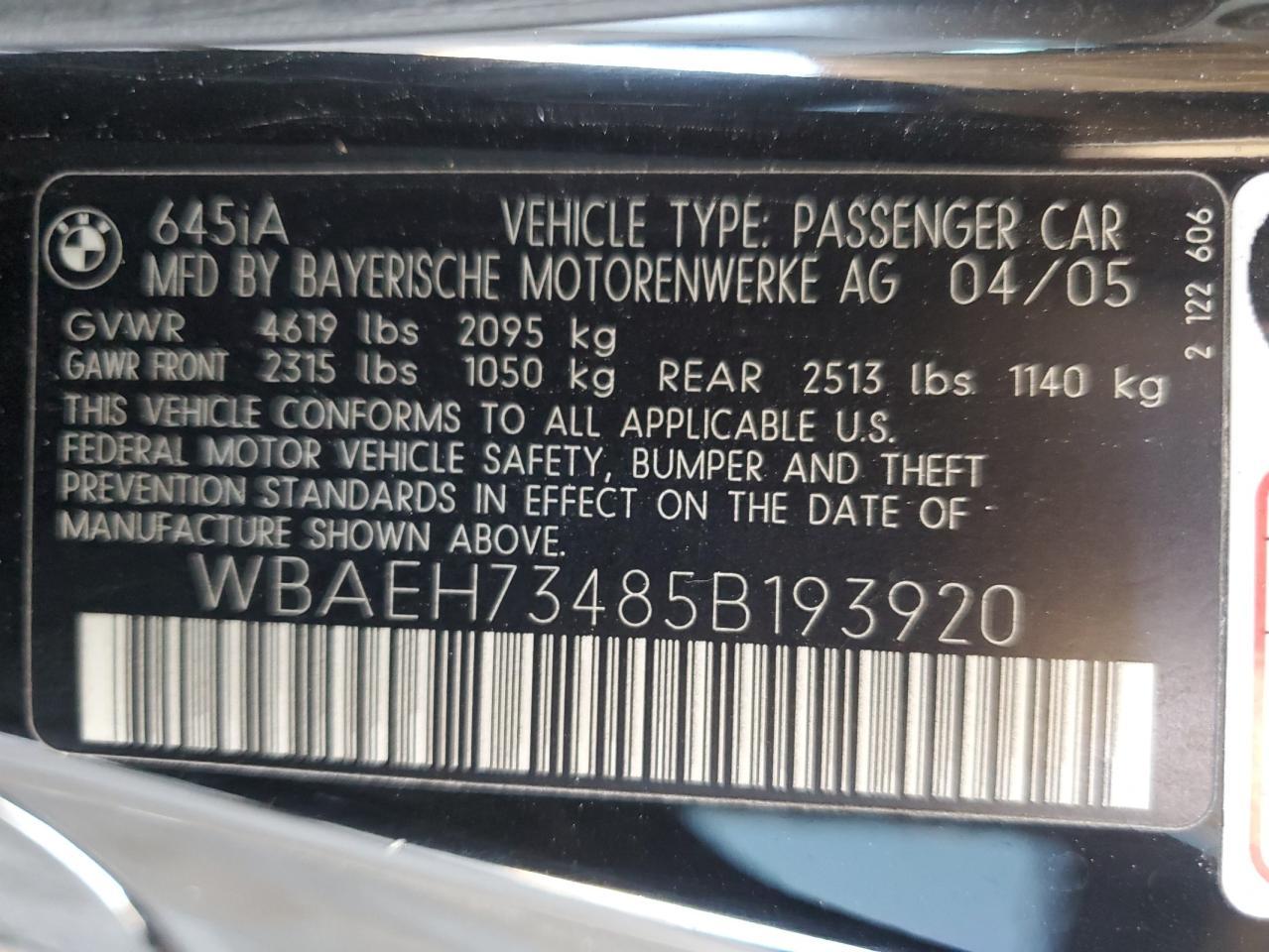 2005 BMW 6 Series