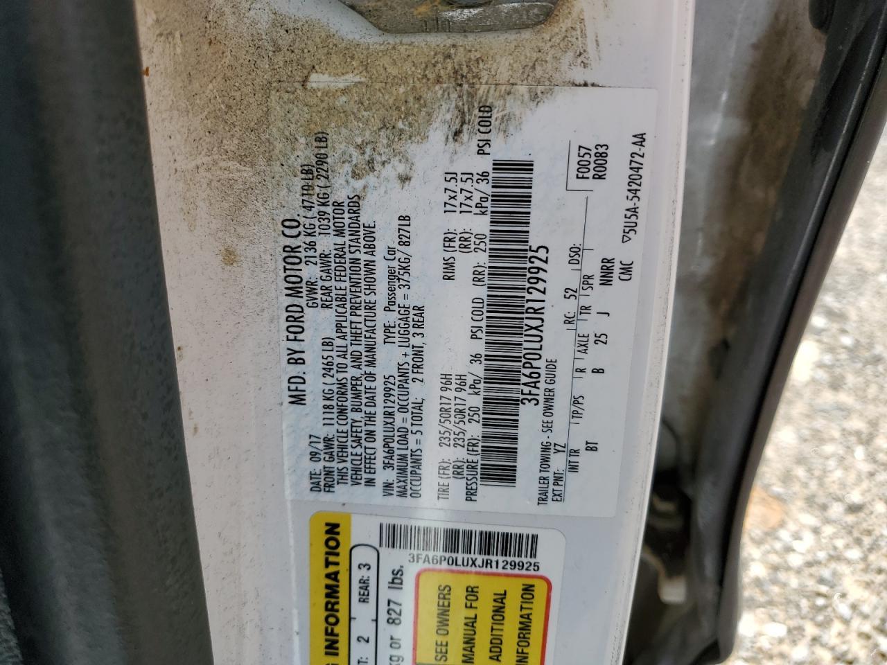 2018 FORD FUSION