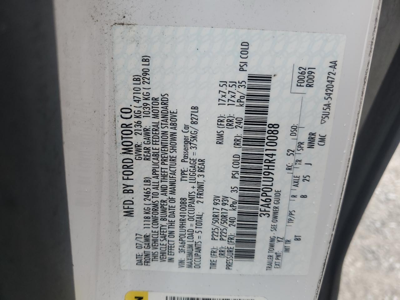 2017 FORD FUSION