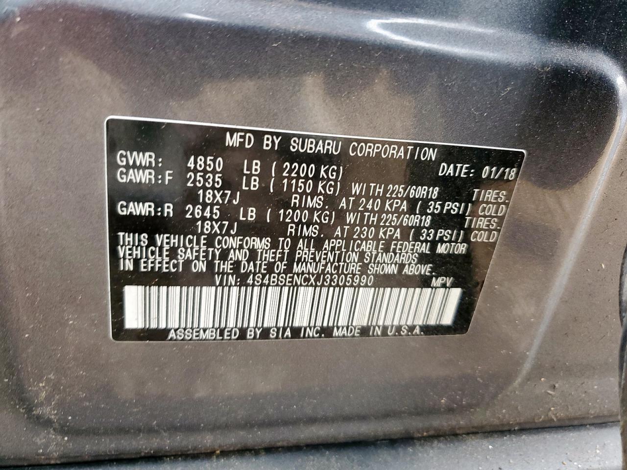 2018 SUBARU Outback