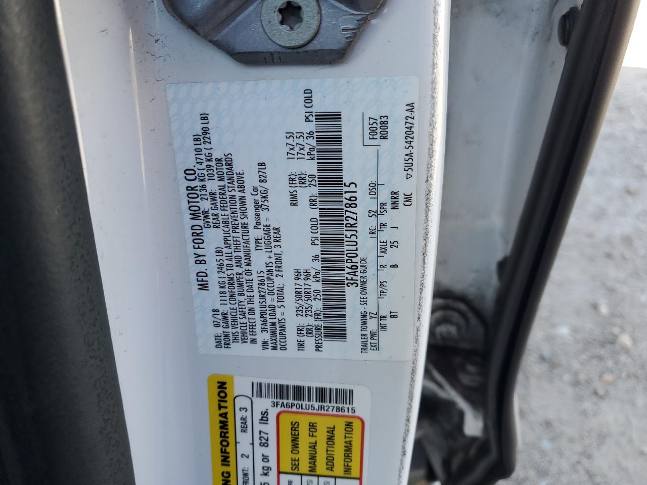 2018 FORD FUSION