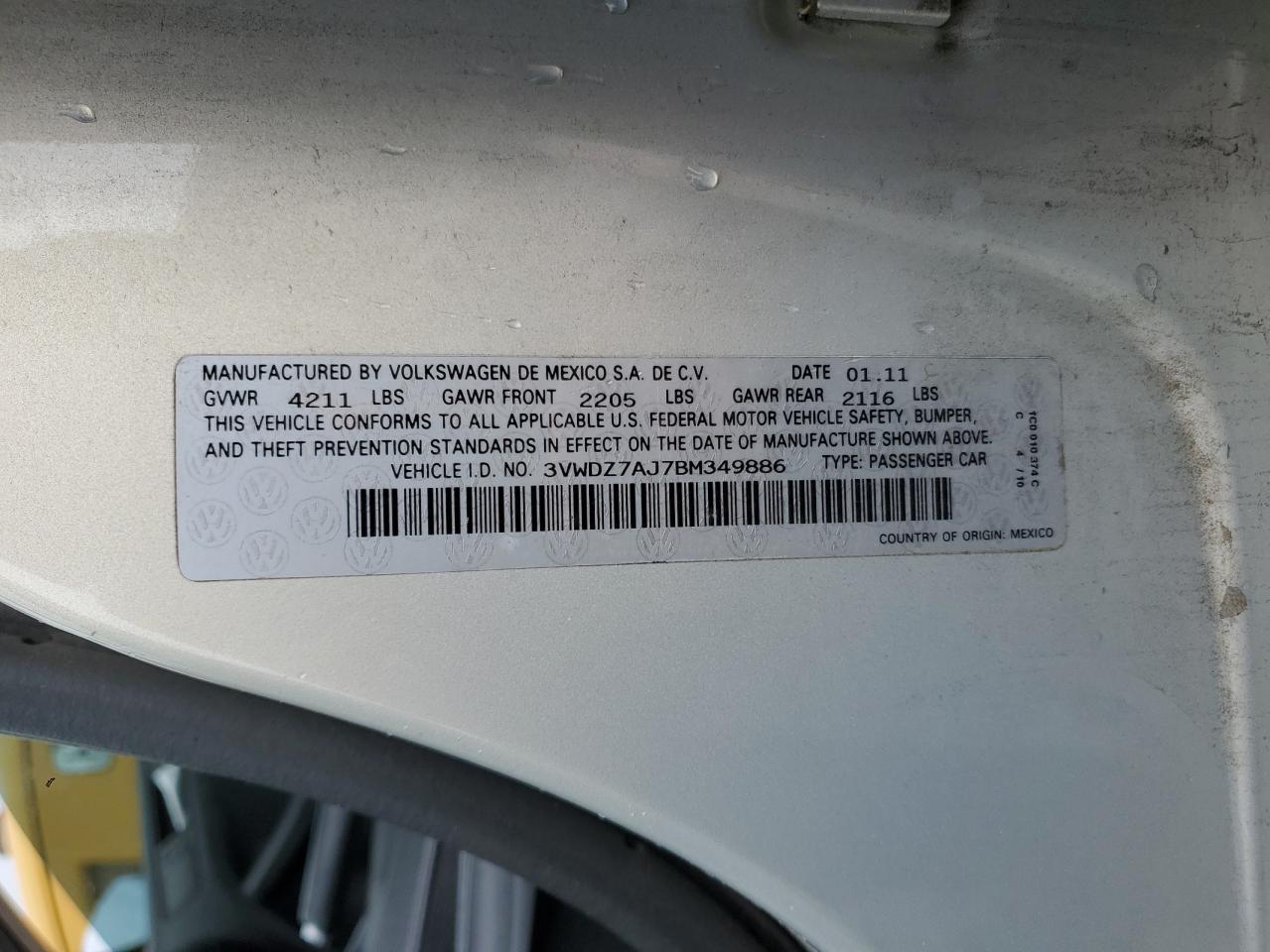 2011 VOLKSWAGEN JETTA