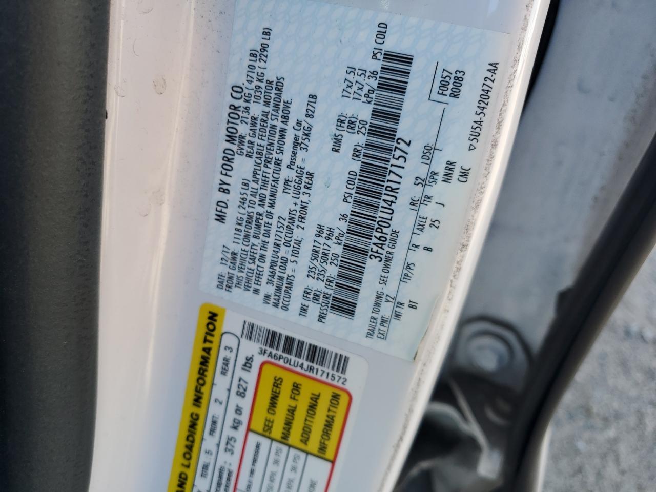 2018 FORD FUSION