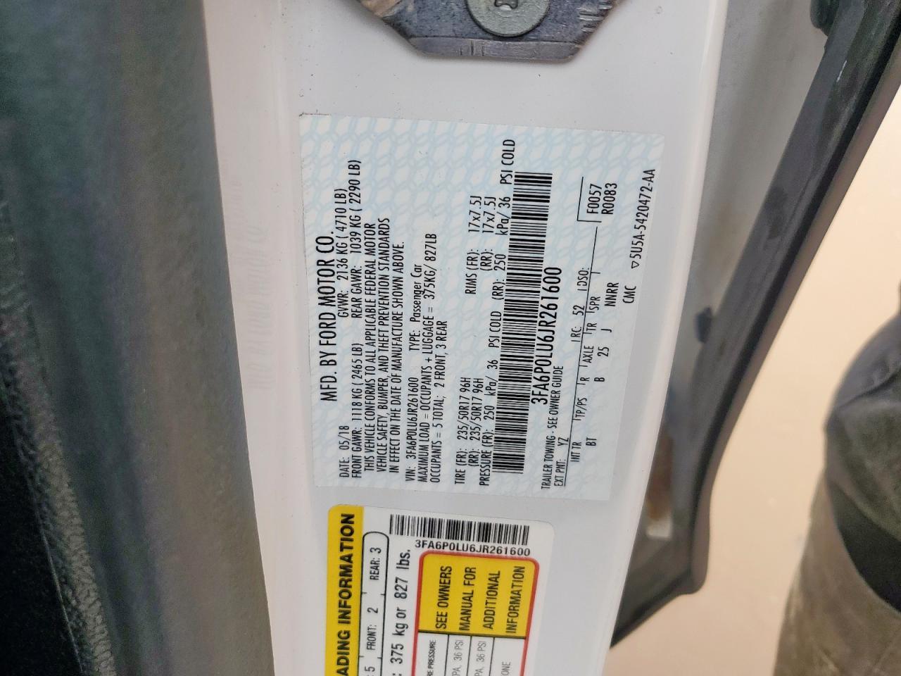 2018 FORD FUSION