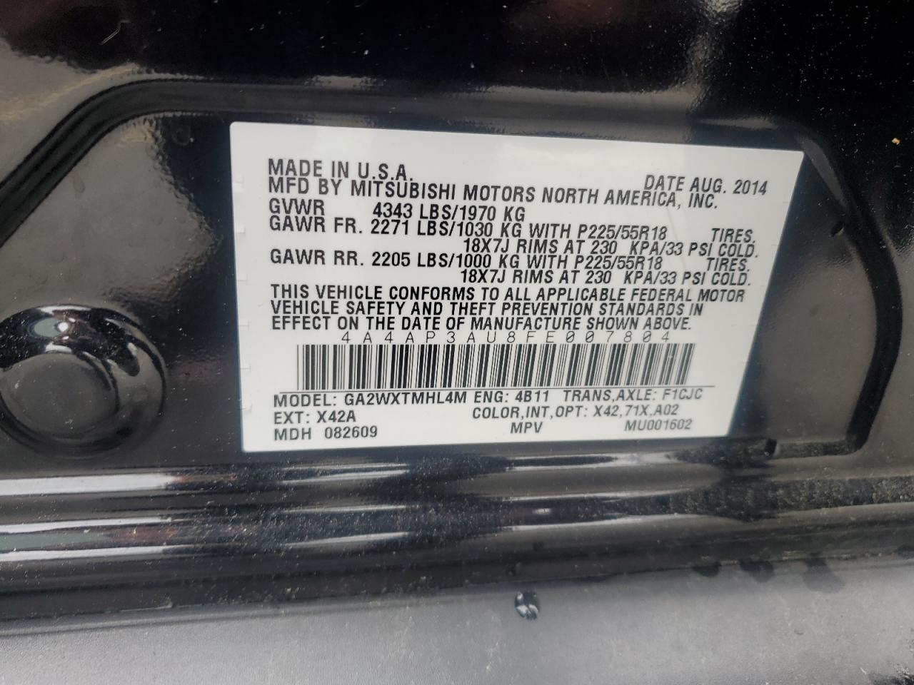 2015 MITSUBISHI outlander