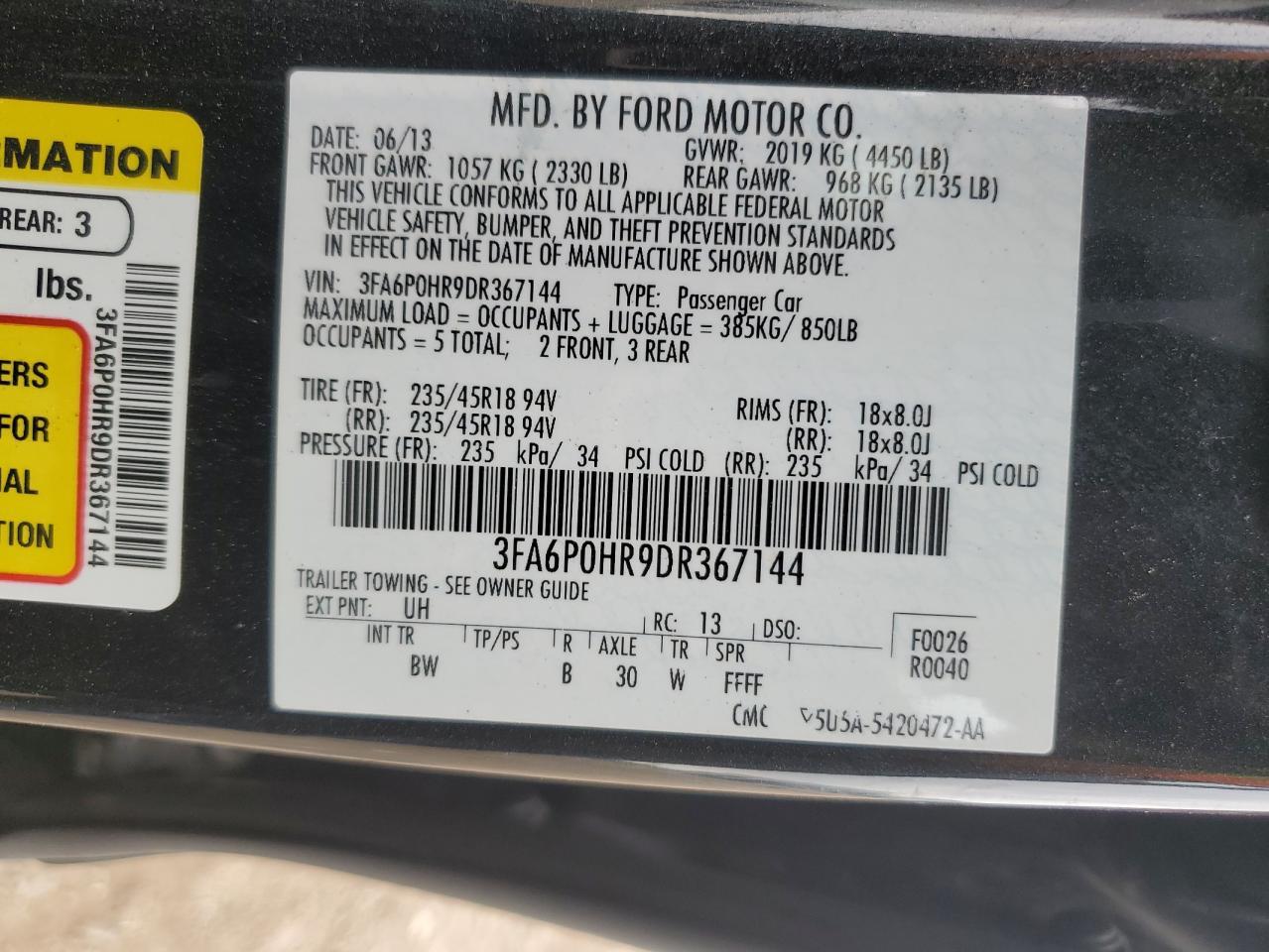 2013 FORD FUSION