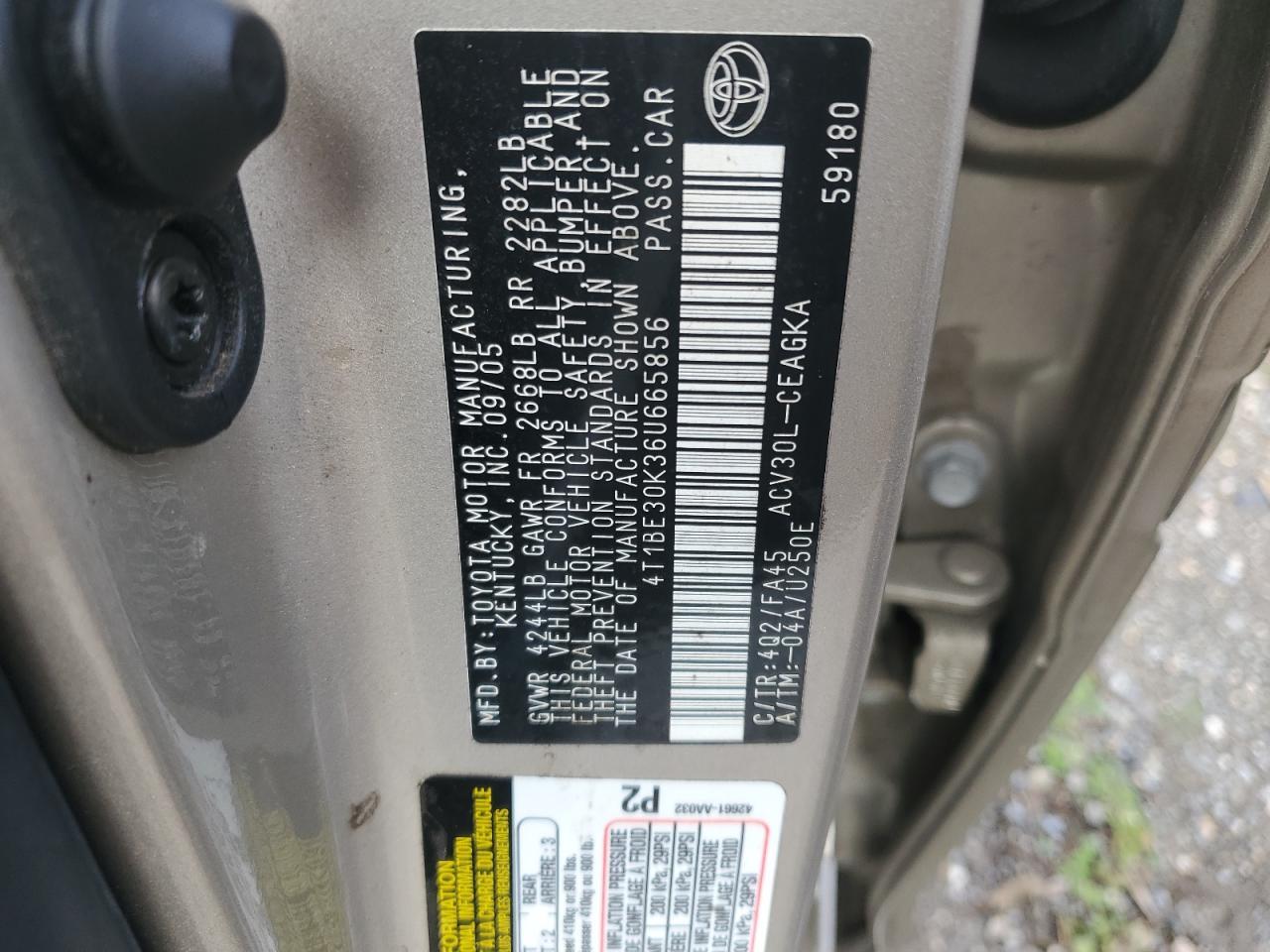 2006 TOYOTA CAMRY