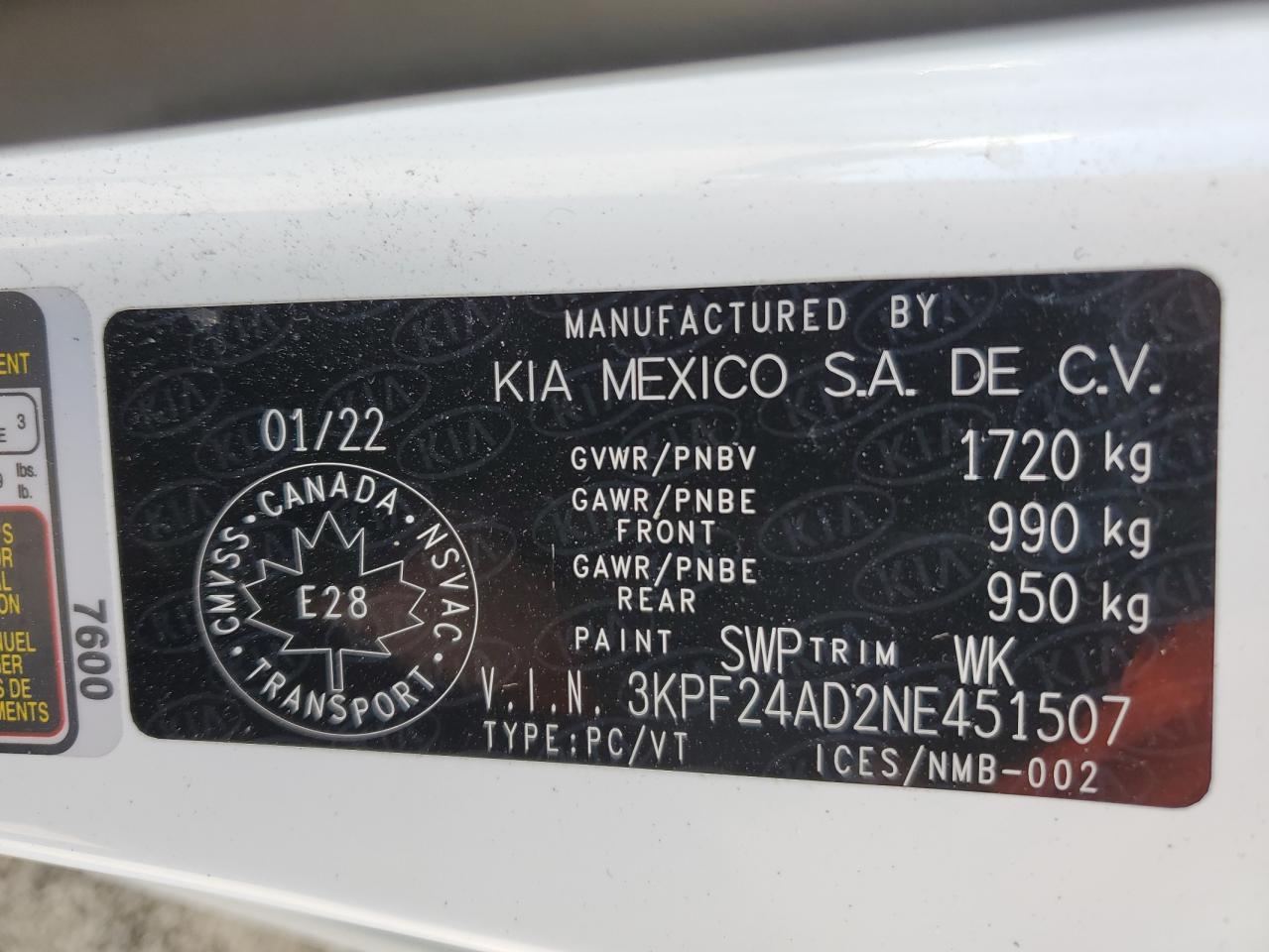 2022 KIA FORTE