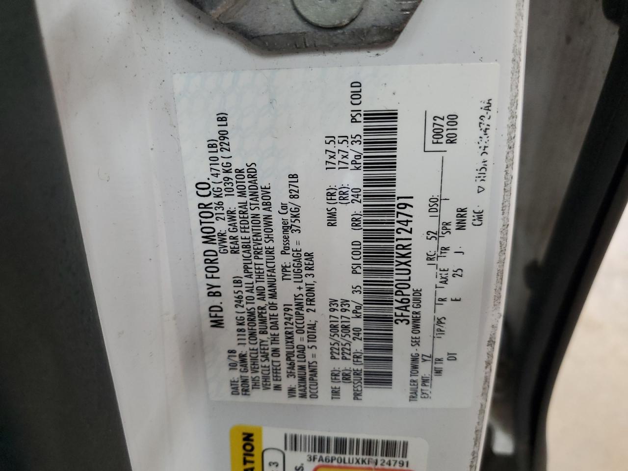 2019 FORD FUSION