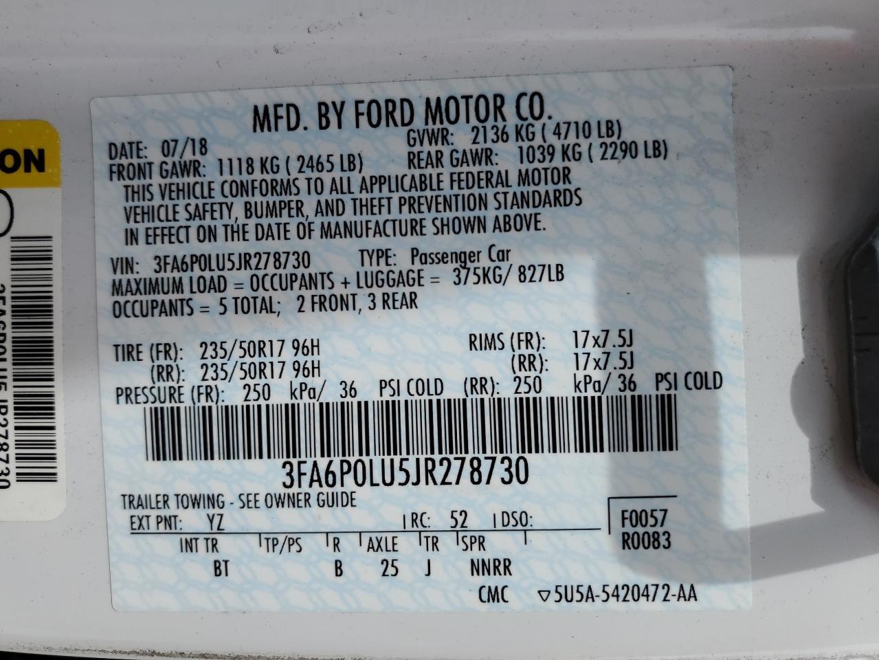 2018 FORD FUSION