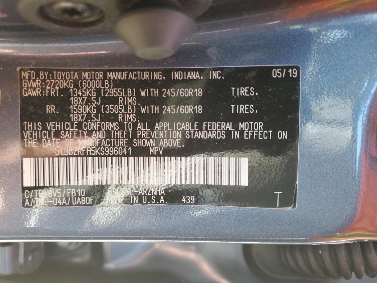 2019 TOYOTA HIGHLANDER