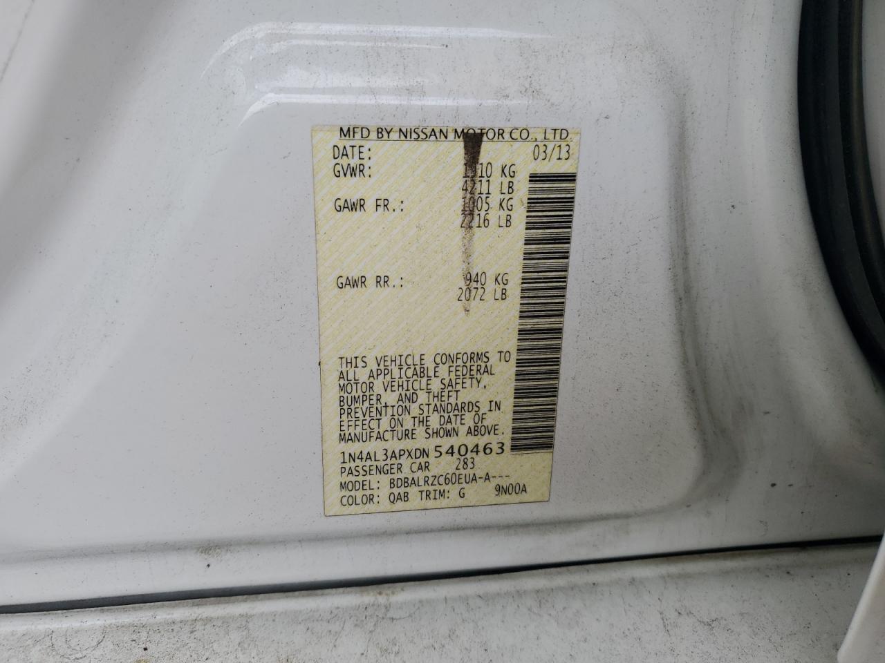 2013 NISSAN ALTIMA