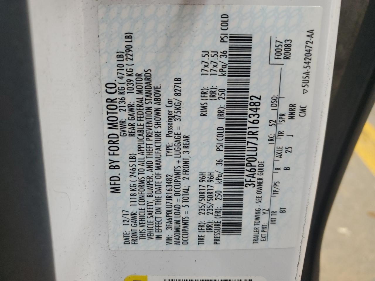 2018 FORD FUSION