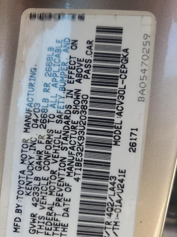 2003 TOYOTA CAMRY