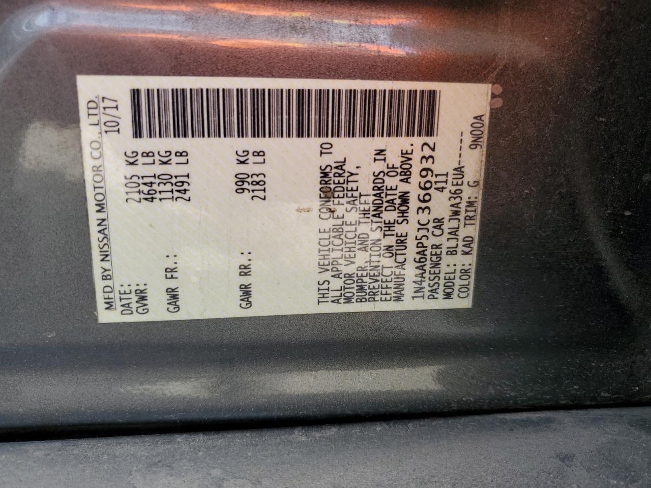 2018 NISSAN Maxima