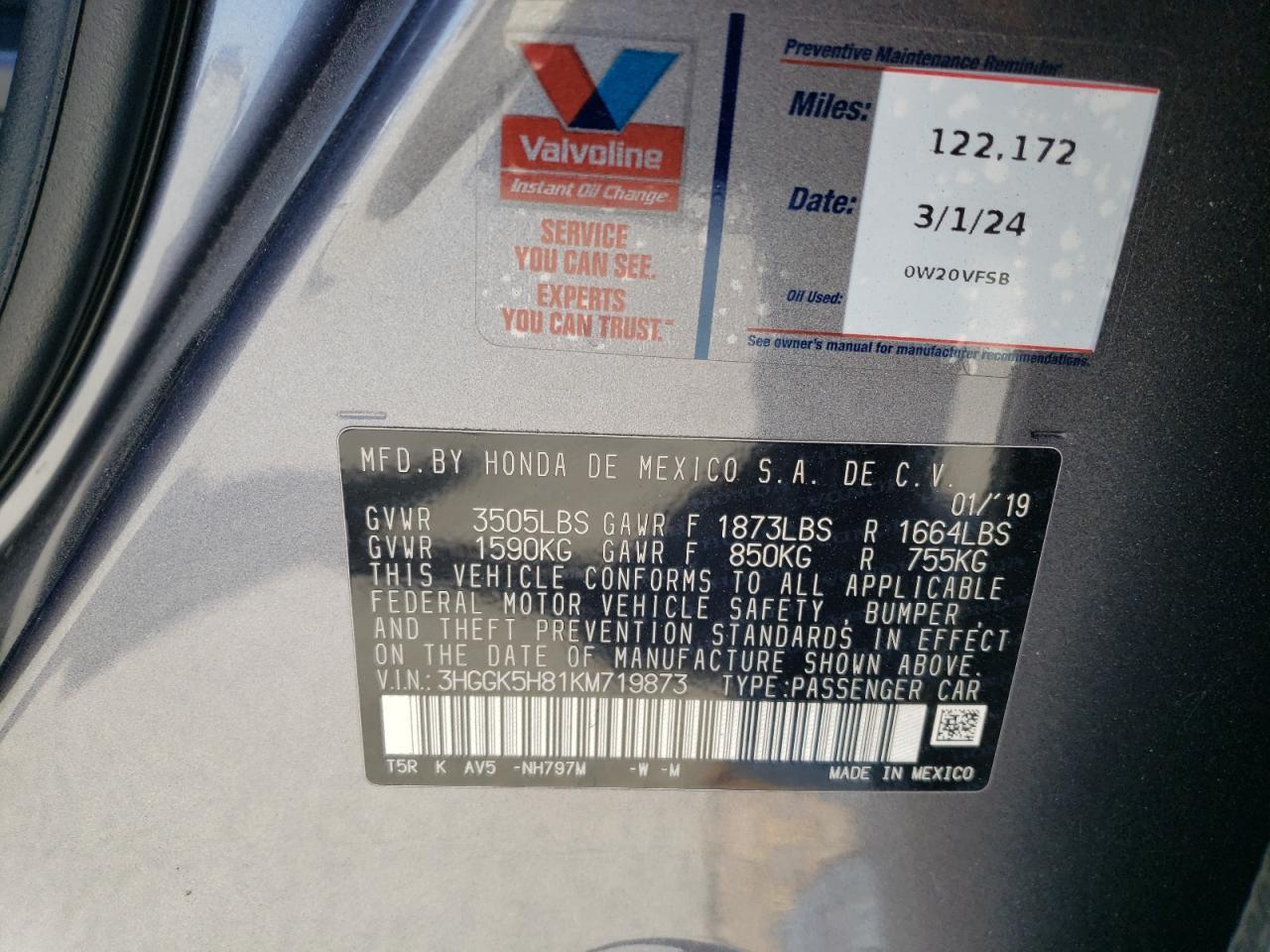 2019 HONDA FIT