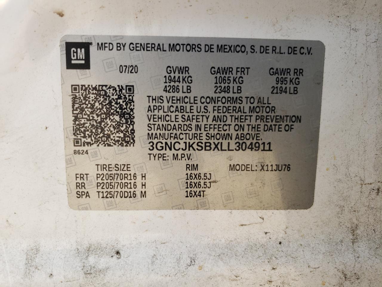 2020 CHEVROLET TRAX