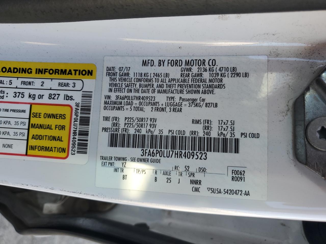2017 FORD FUSION