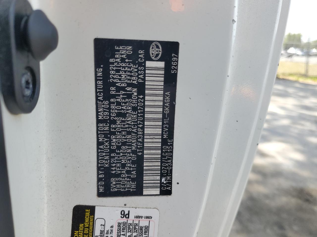 2007 TOYOTA CAMRY