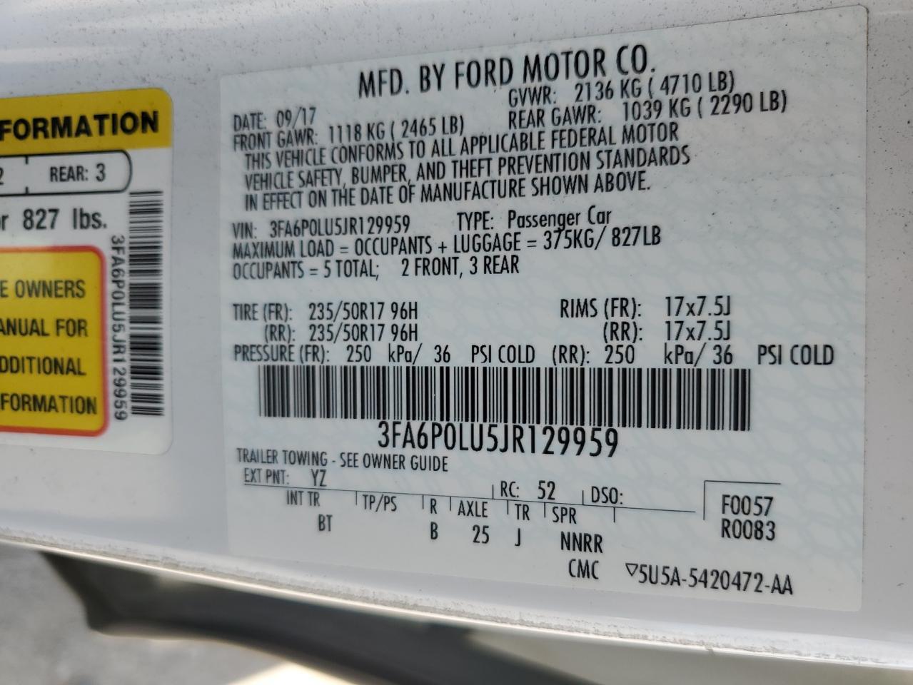 2018 FORD FUSION