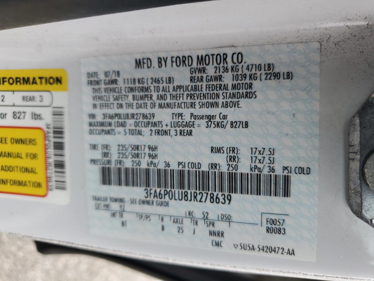 2018 FORD FUSION