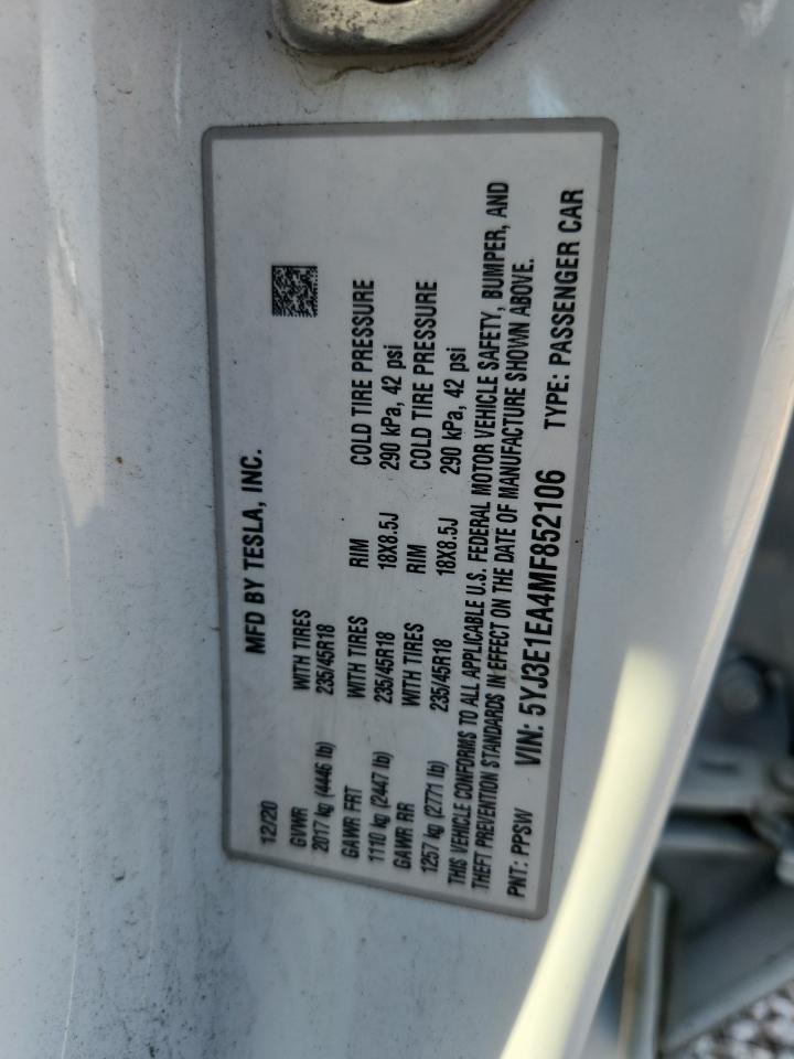 2021 TESLA MODEL 3