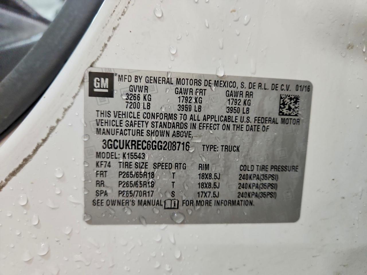2016 CHEVROLET SILVERADO 1500