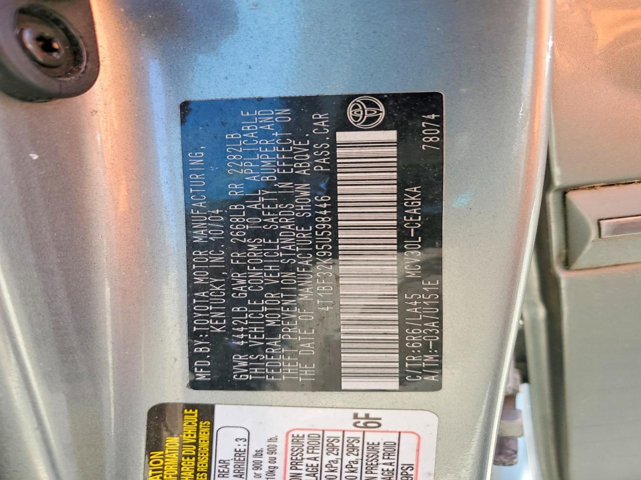 2005 TOYOTA CAMRY