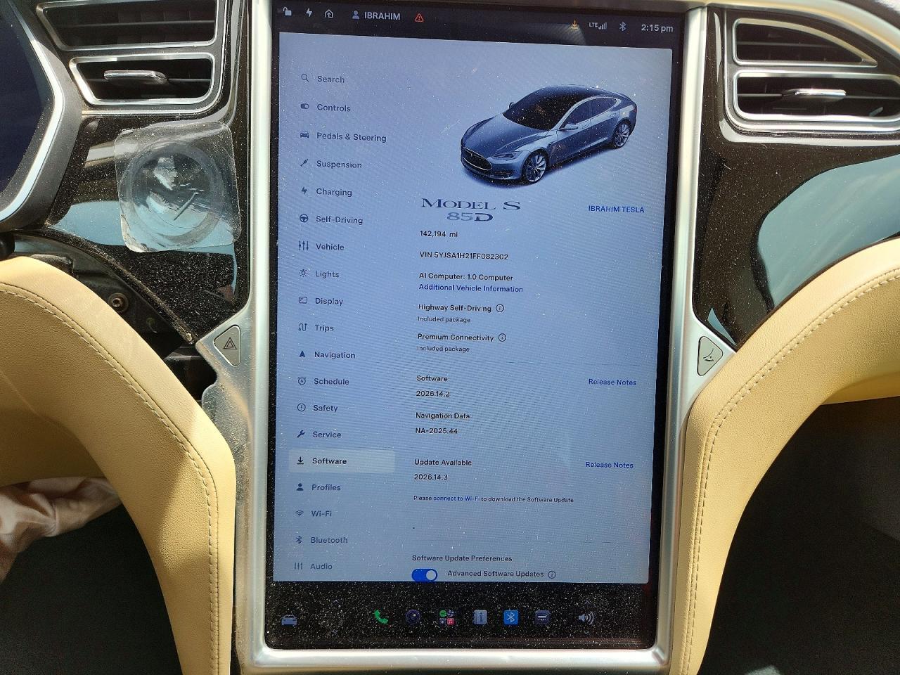 2015 TESLA MODEL S