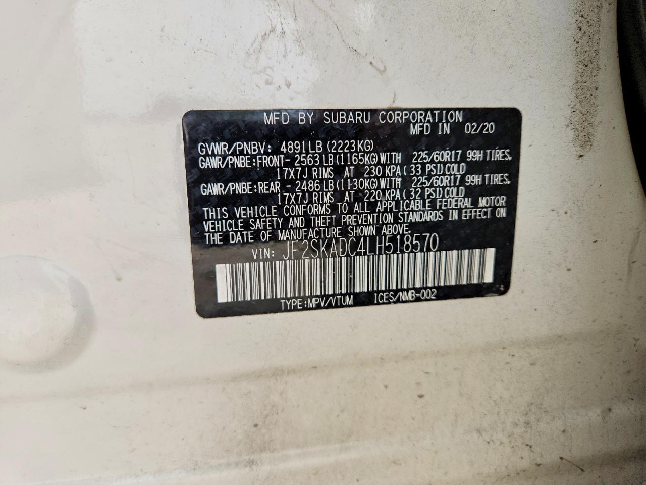 2020 SUBARU FORESTER