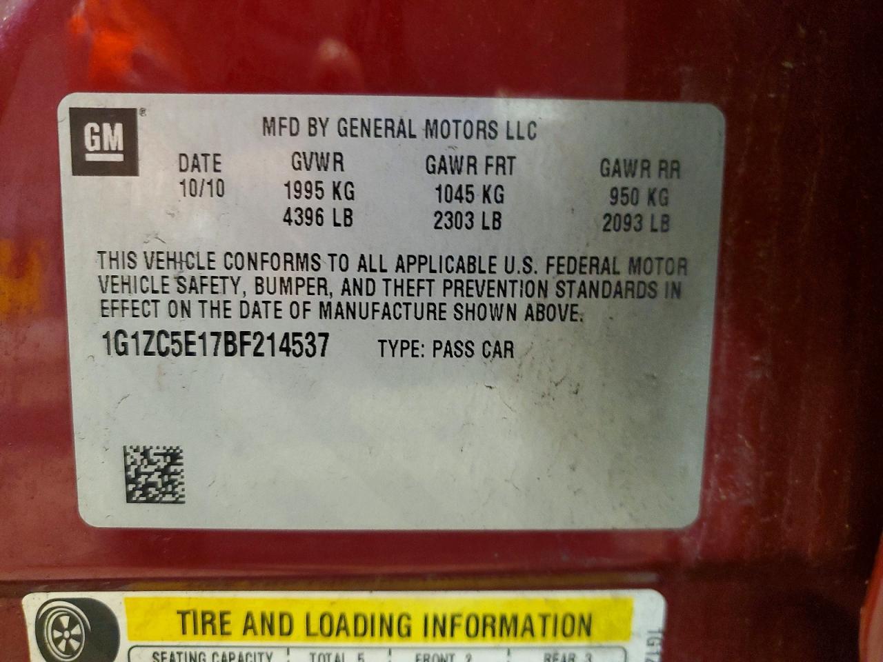 2011 CHEVROLET MALIBU